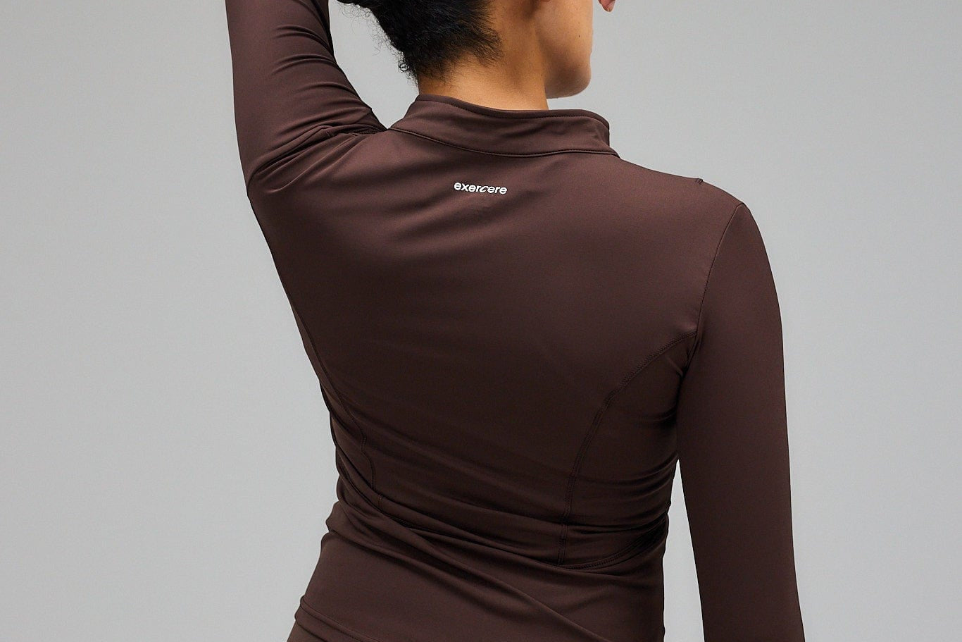 Exercere Blouses Hyper Zip Blouse - Pecan Brown