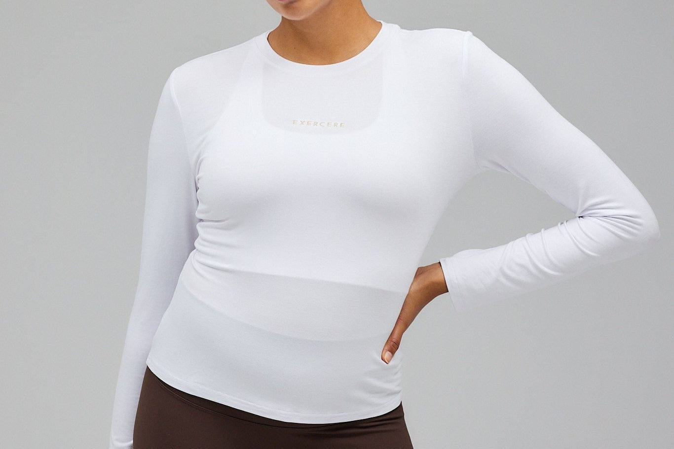 Exercere Blouses Jersey Long Sleeve - Crystal White