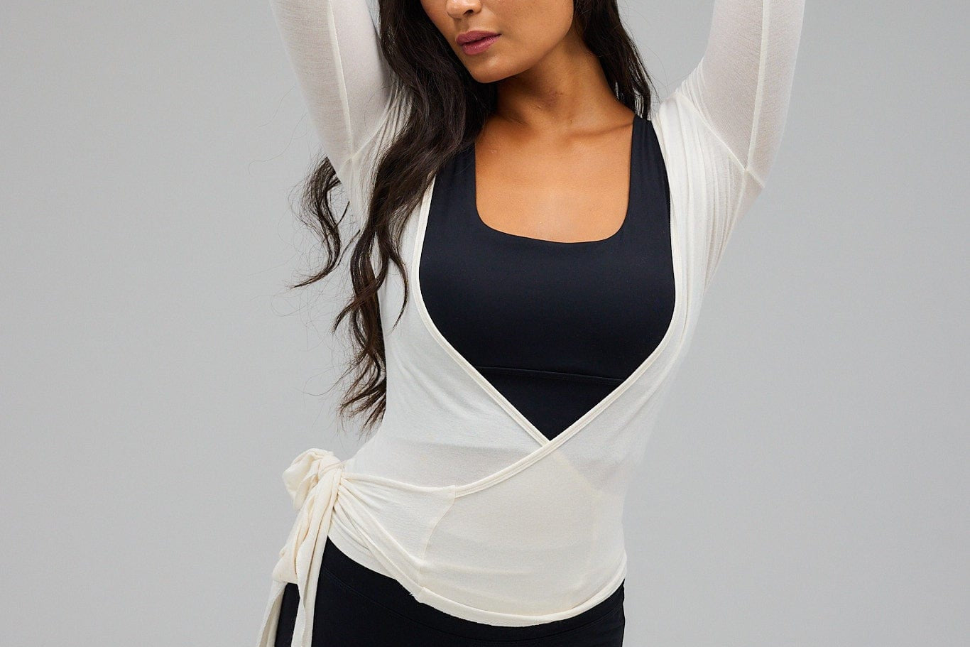 Exercere Blouses Ballet Wrap Blouse - White