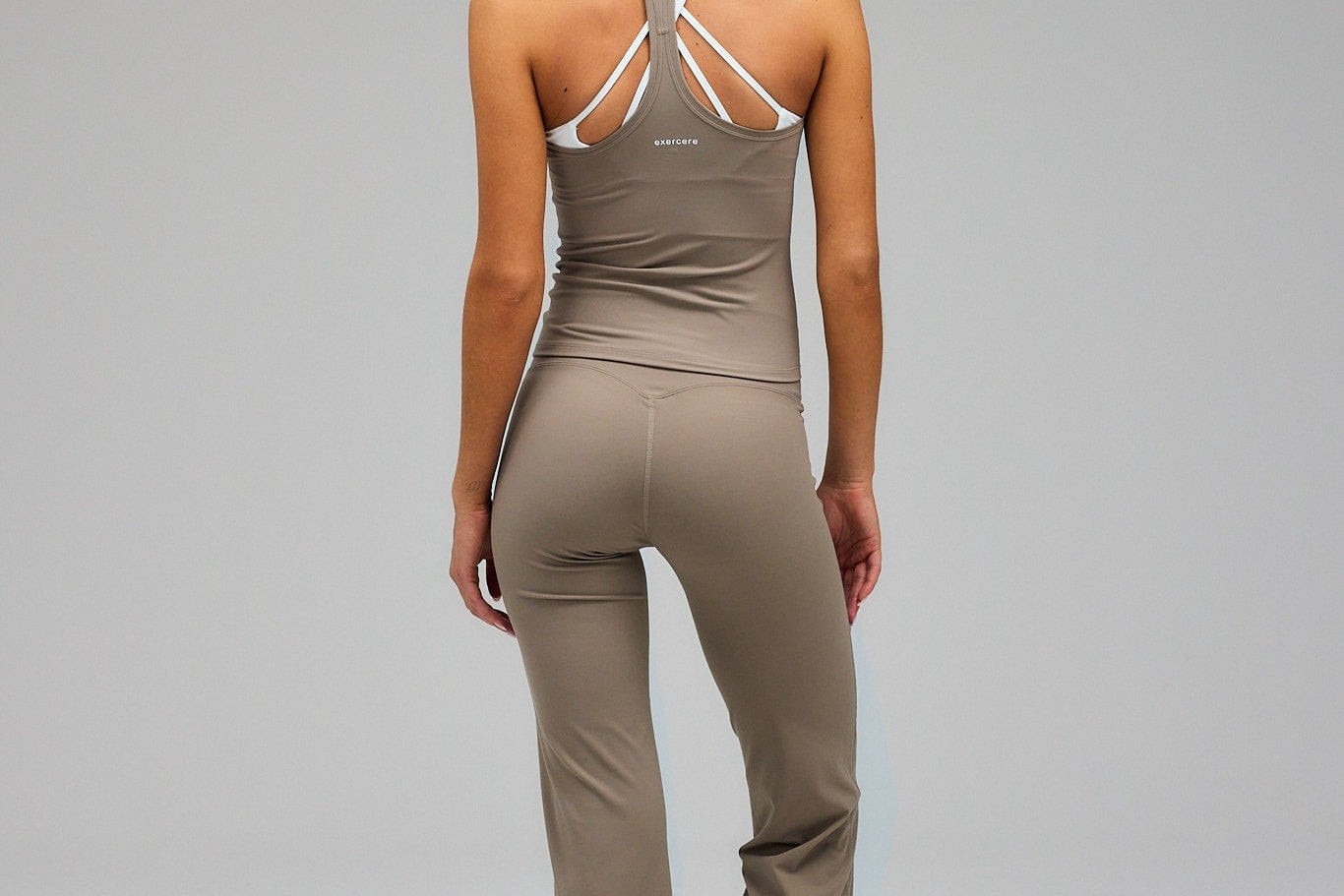 Exercere Tights Flare Yoga Pants - Sand Beige